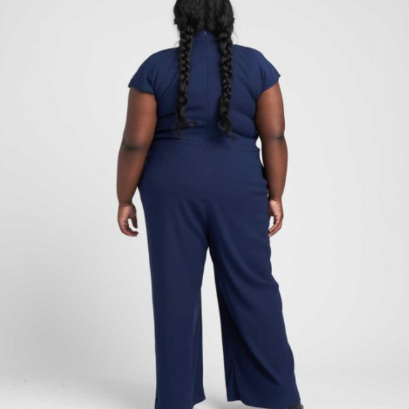 Universal Standard Cambria Navy Luxe Twill Jumpsuit NWT Size L 22-24 - Picture 4 of 9